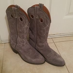 Wolverine Grey Leather/Suede Cowboy Boots 9.5